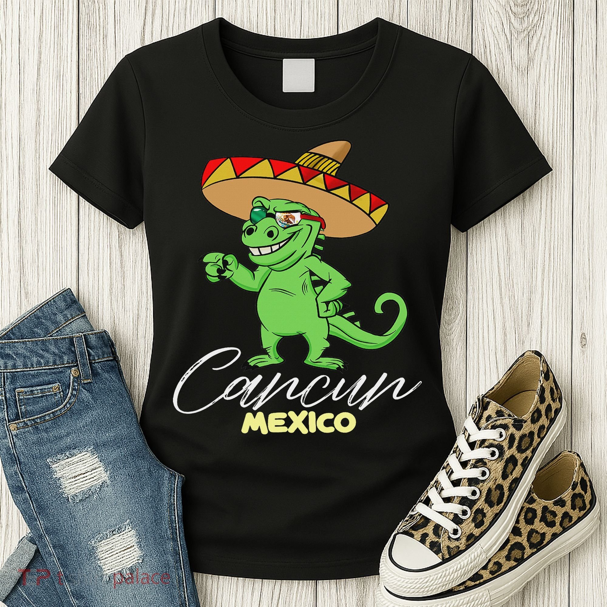 Cancun Mexico Mexican T Rex Dino Funny Cancun Women's T-Shirt