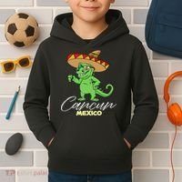 Cancun Mexico Mexican T Rex Dino Funny Cancun Kids Hoodie thumb 2
