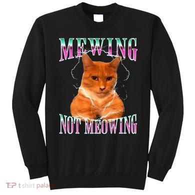 Cat Mewing Meme Mewing Not Meowing Sweatshirt