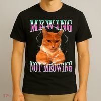 Cat Mewing Meme Mewing Not Meowing T-Shirt thumb 3