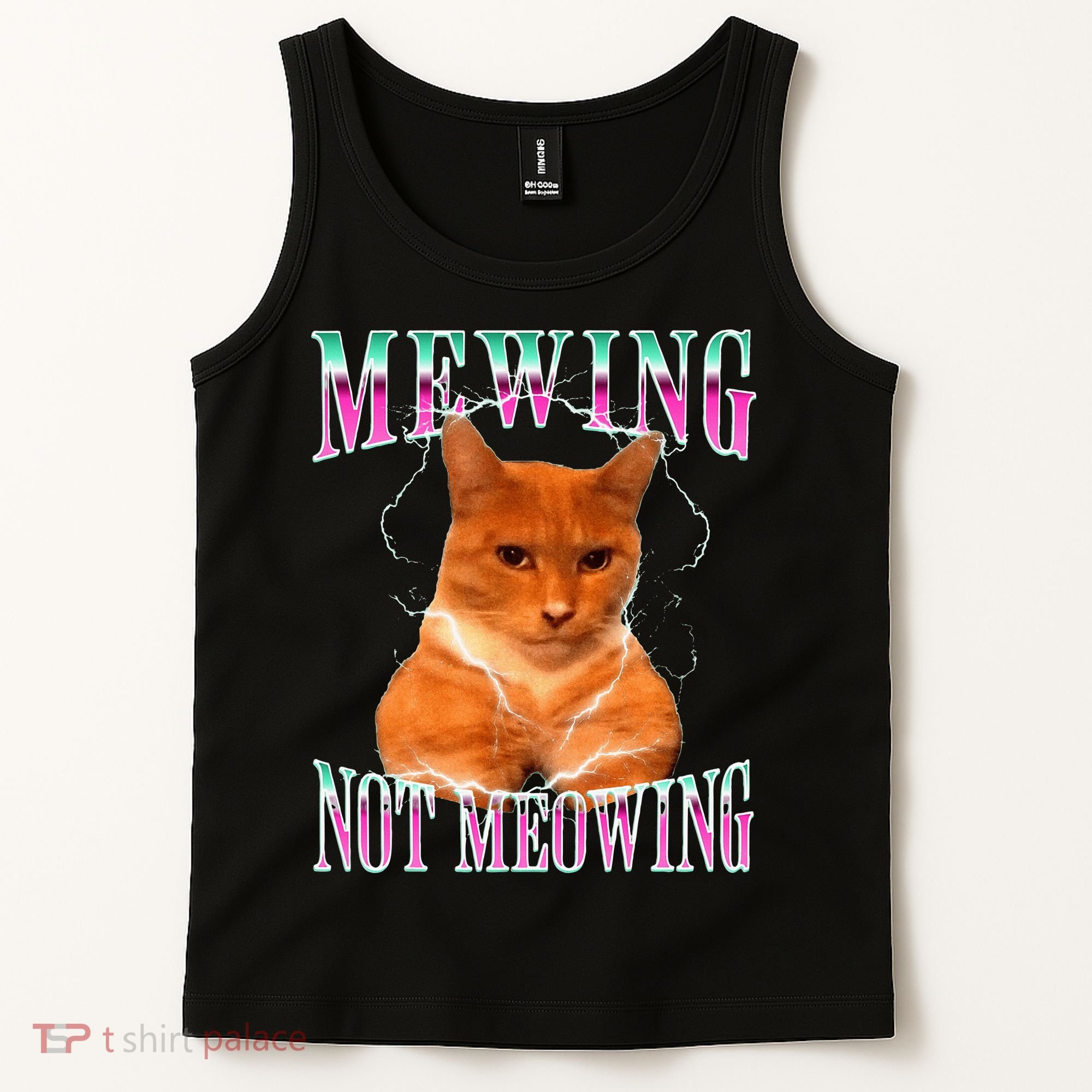 Cat Mewing Meme Mewing Not Meowing Tank Top