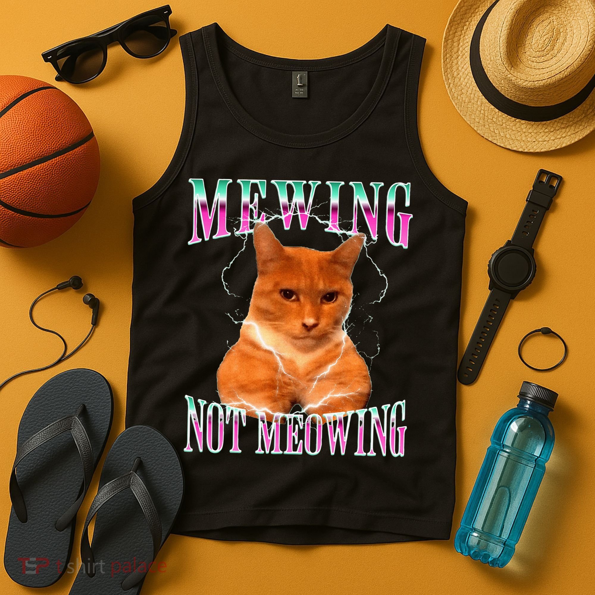 Cat Mewing Meme Mewing Not Meowing Tank Top