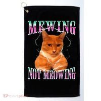 Cat Mewing Meme Mewing Not Meowing Golf Towel thumb 0