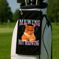 Cat Mewing Meme Mewing Not Meowing Golf Towel thumb 2