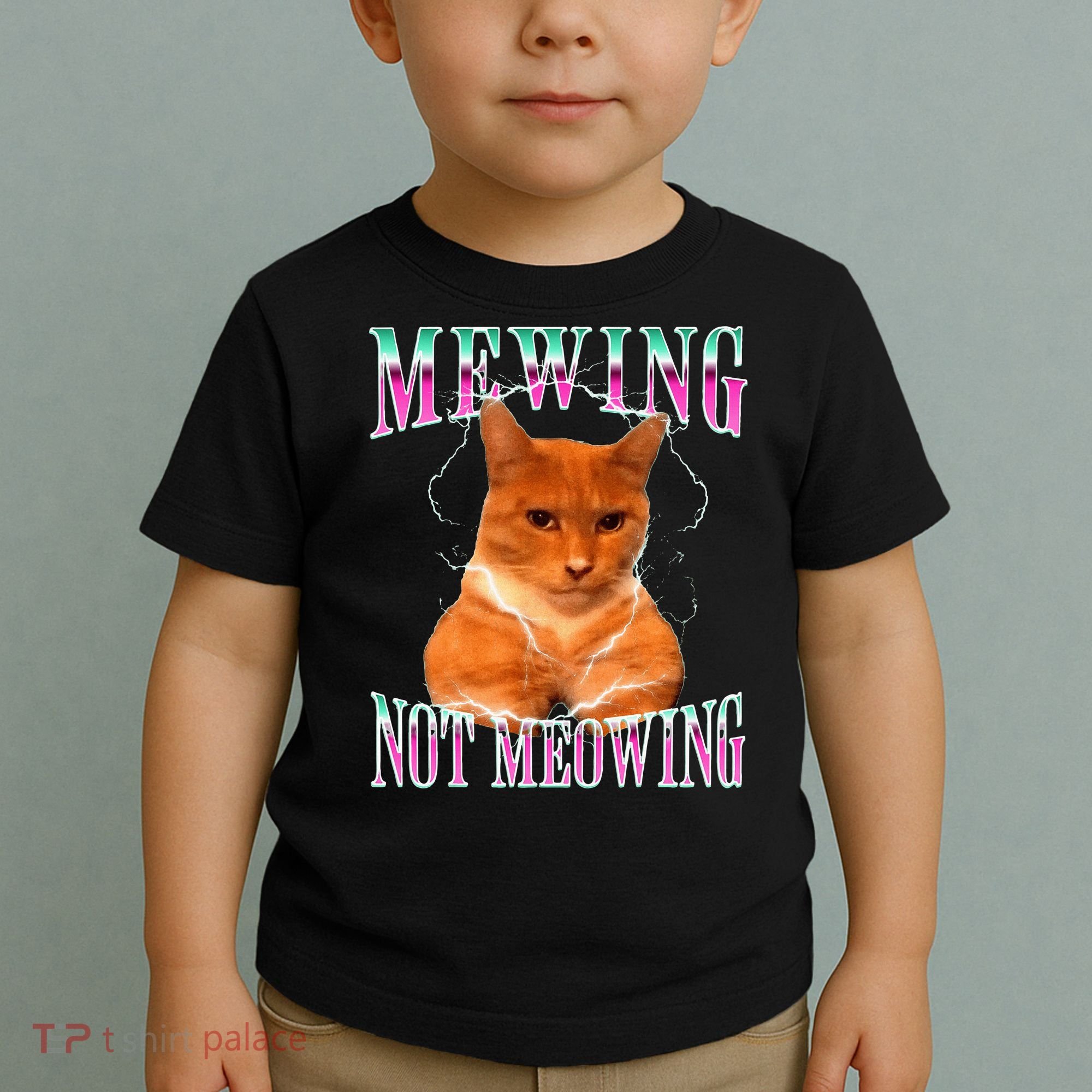 Cat Mewing Meme Mewing Not Meowing Toddler T-Shirt