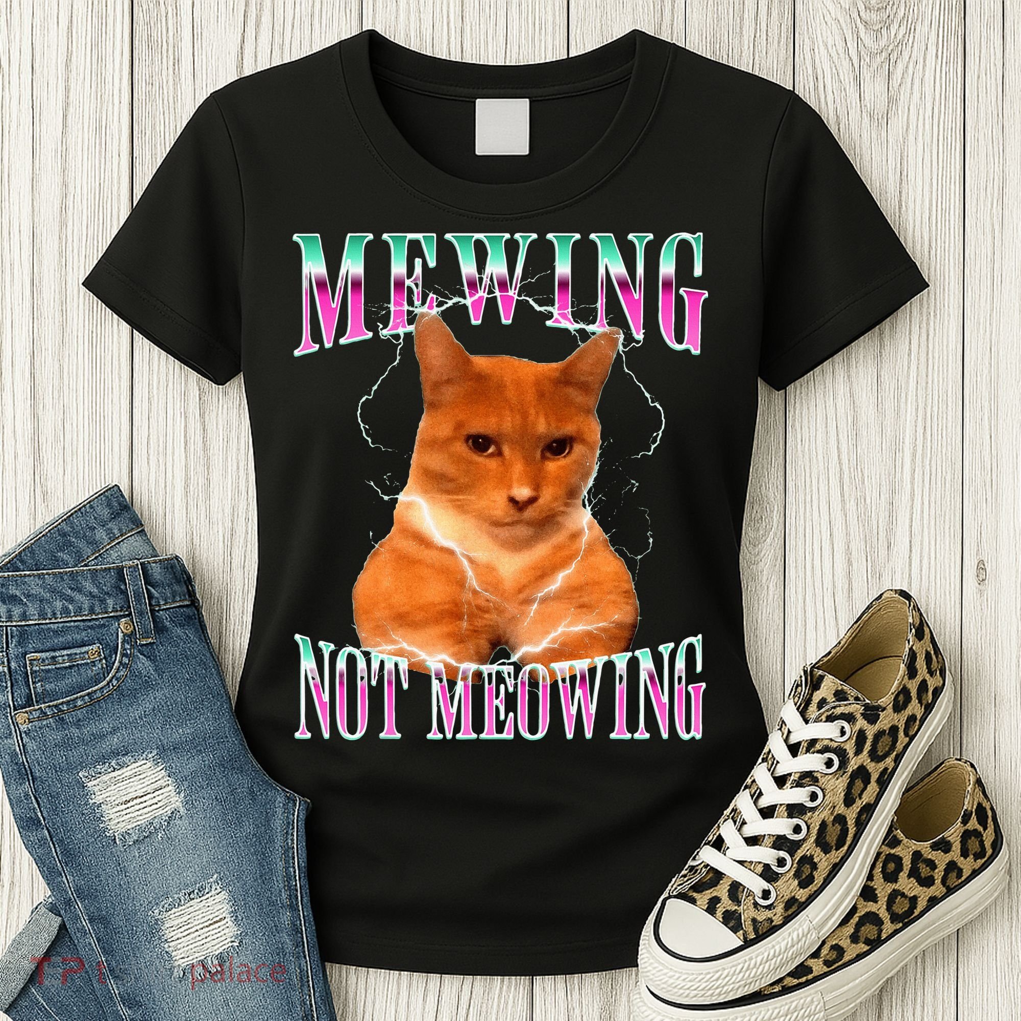 Cat Mewing Meme Mewing Not Meowing Women's T-Shirt