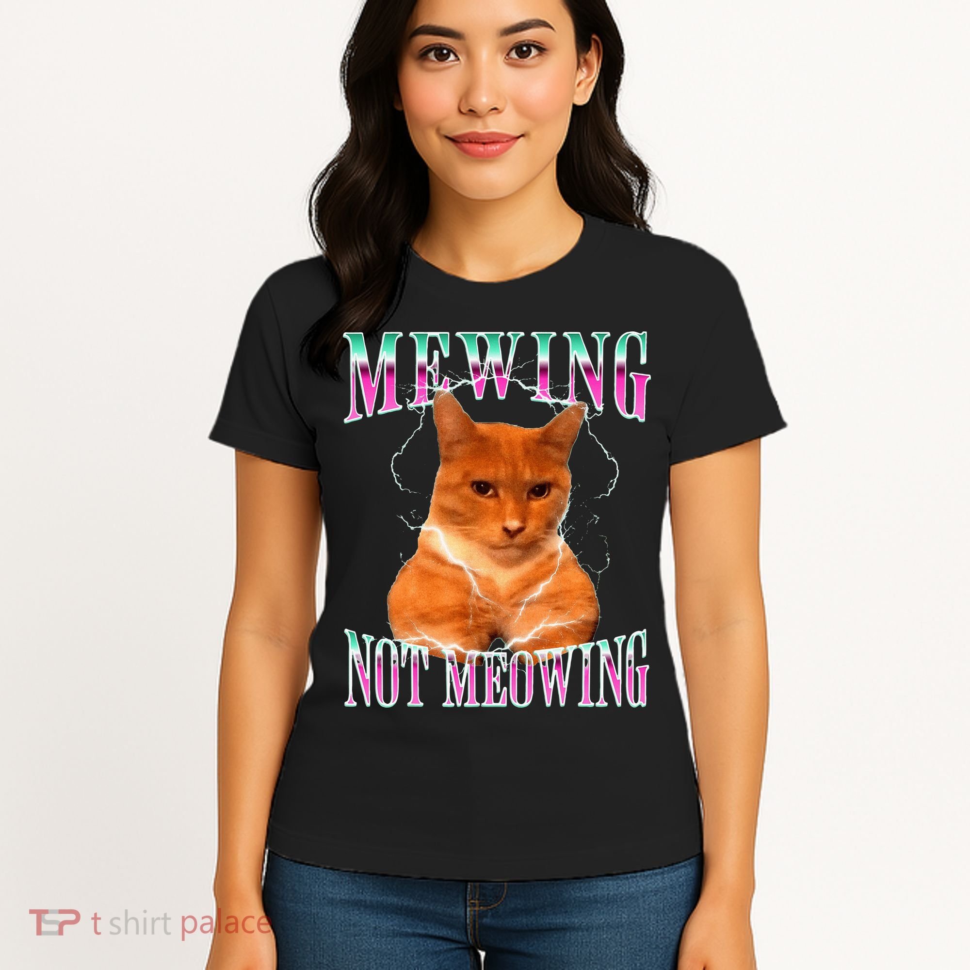 Cat Mewing Meme Mewing Not Meowing Women's T-Shirt