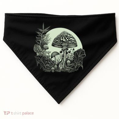Cottagecore Moon Mushrooms Plants And Trees Gift USA-Made Doggie Bandana