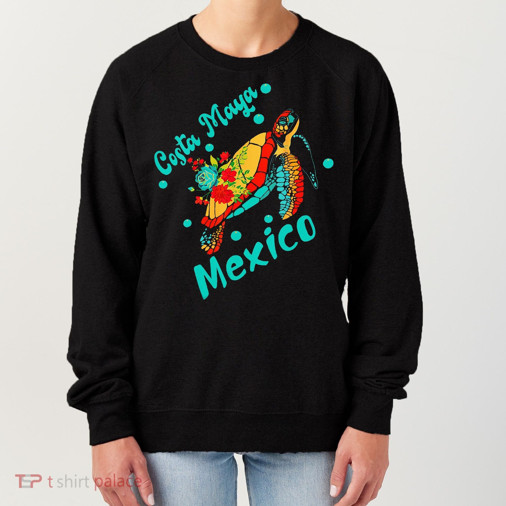 Costa Maya Mexico Turtle Sea Tropical Souvenir Travel Women's Sweatshirt