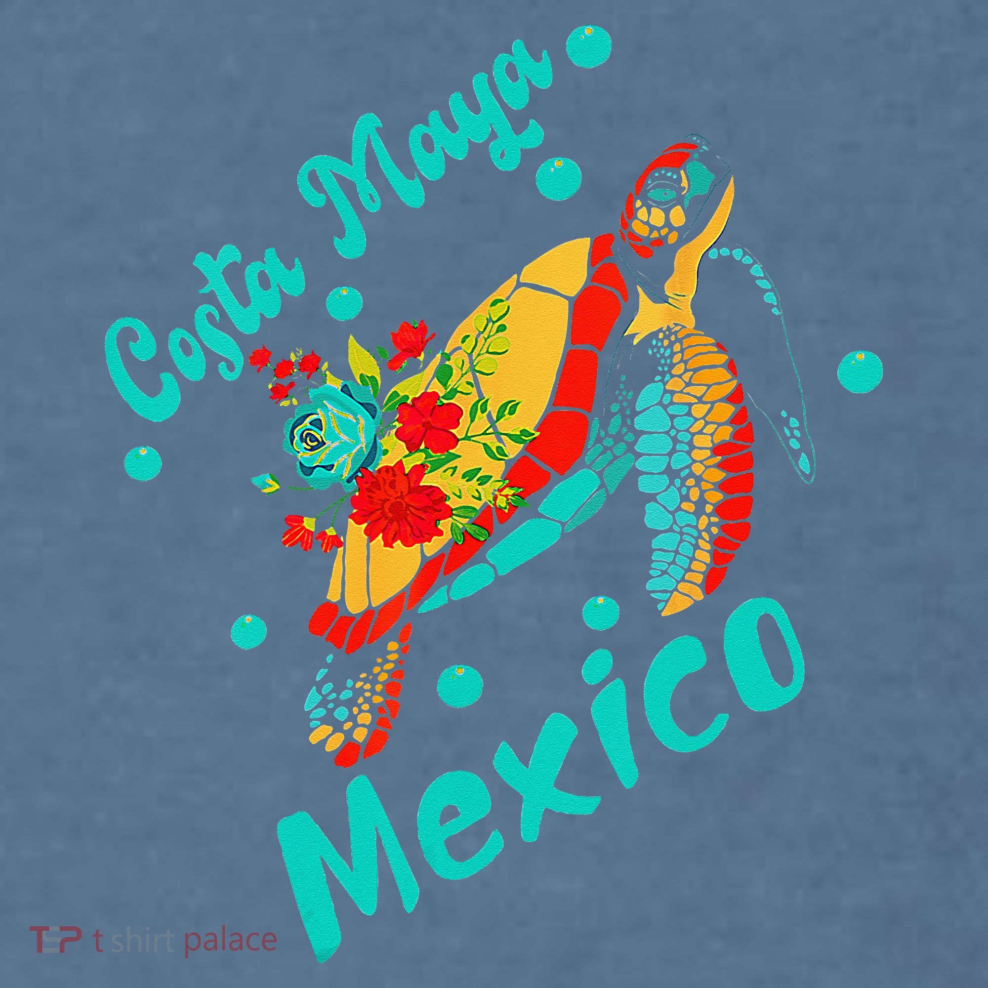 Costa Maya Mexico Turtle Sea Tropical Souvenir Travel Comfort Colors Garment-Dyed Hooded Sweatshirt