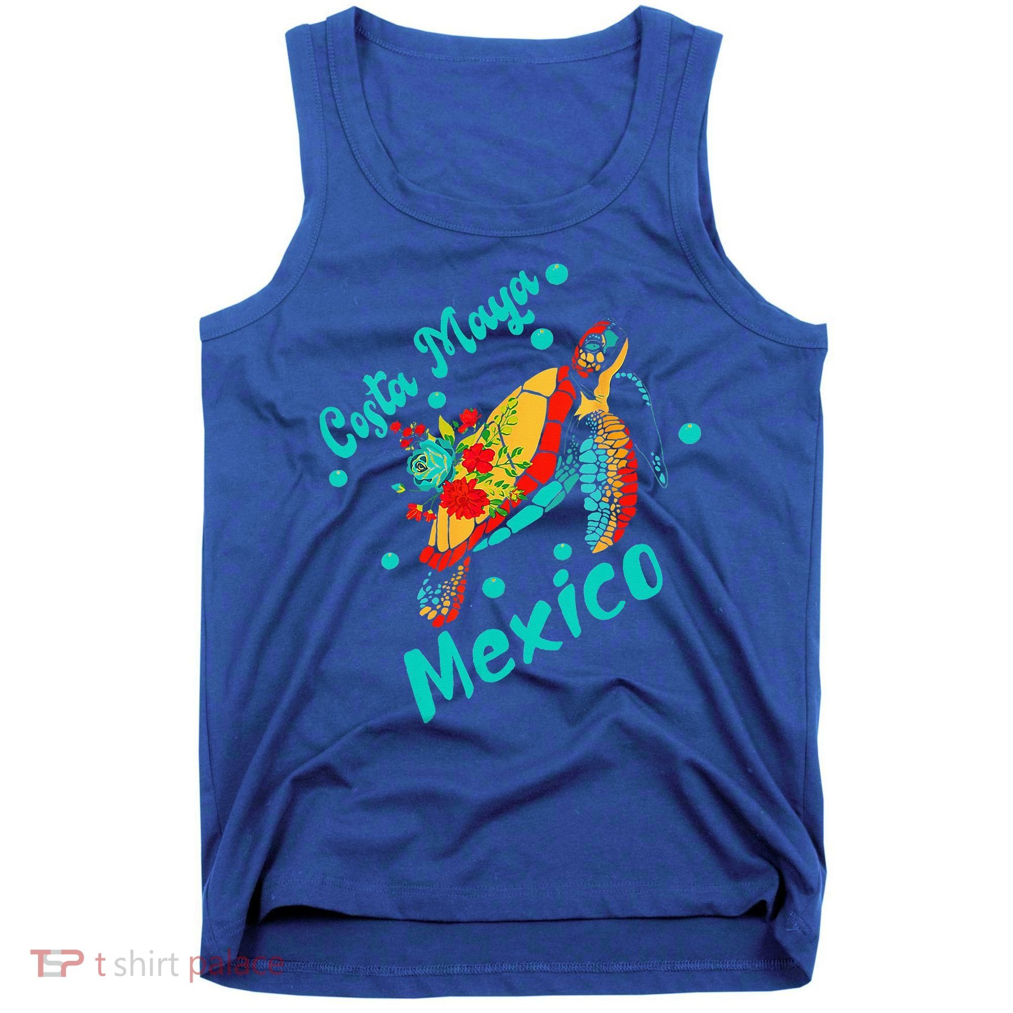 Costa Maya Mexico Turtle Sea Tropical Souvenir Travel Tank Top
