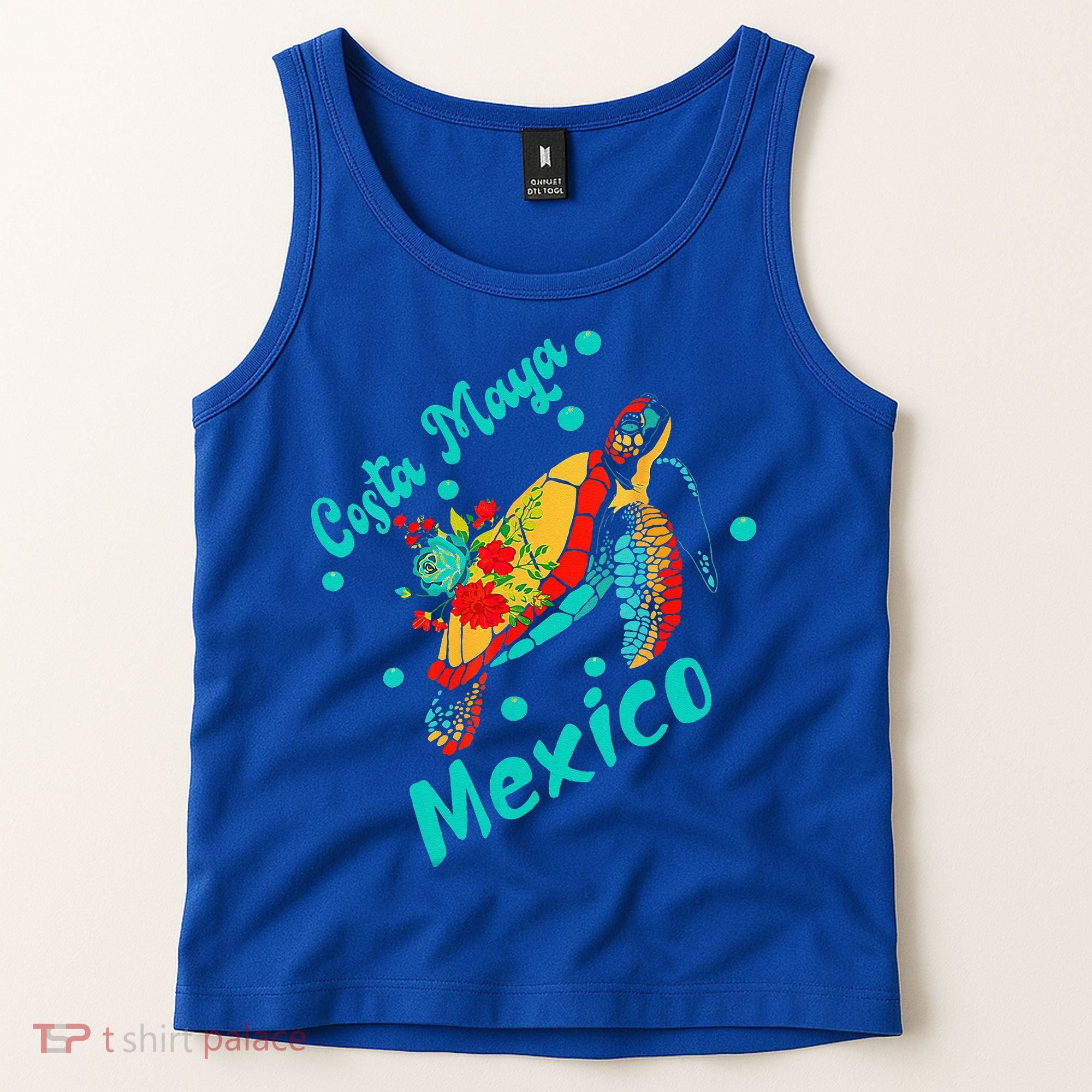 Costa Maya Mexico Turtle Sea Tropical Souvenir Travel Tank Top