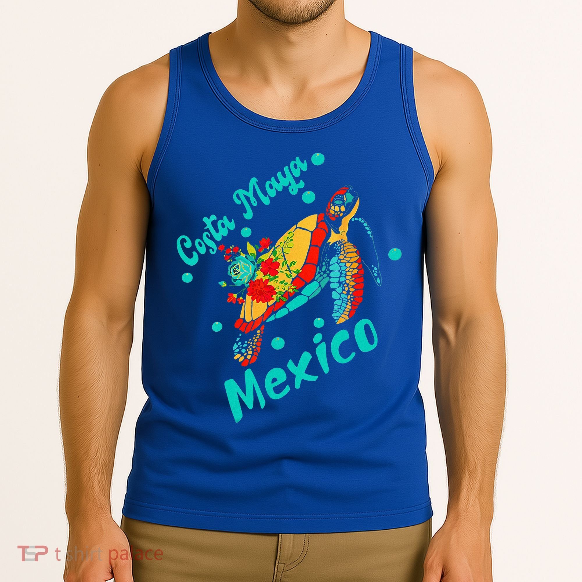 Costa Maya Mexico Turtle Sea Tropical Souvenir Travel Tank Top