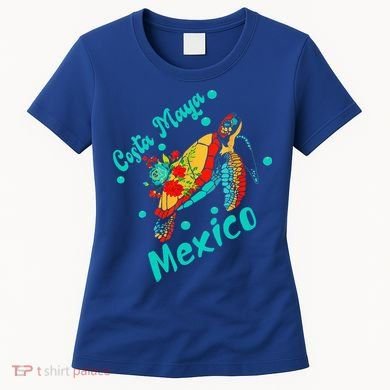 Costa Maya Mexico Turtle Sea Tropical Souvenir Travel Women's T-Shirt