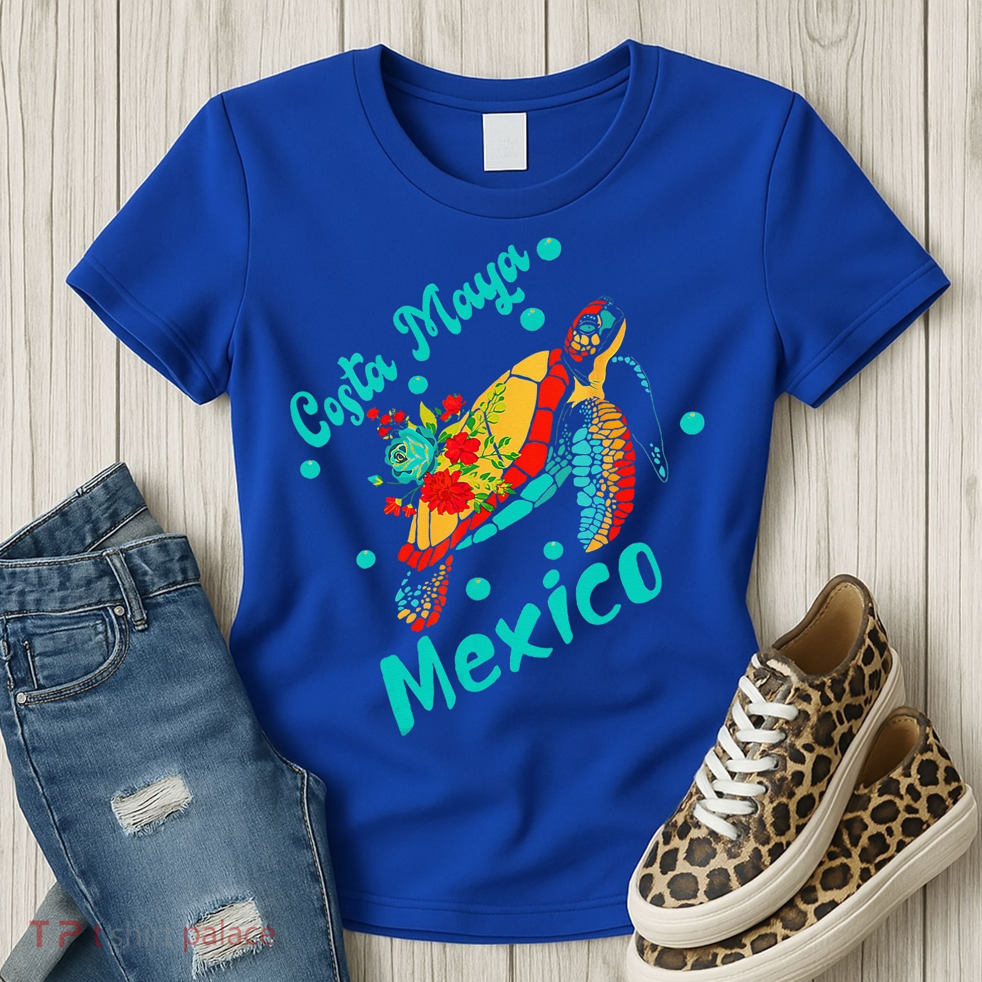 Costa Maya Mexico Turtle Sea Tropical Souvenir Travel Women's T-Shirt