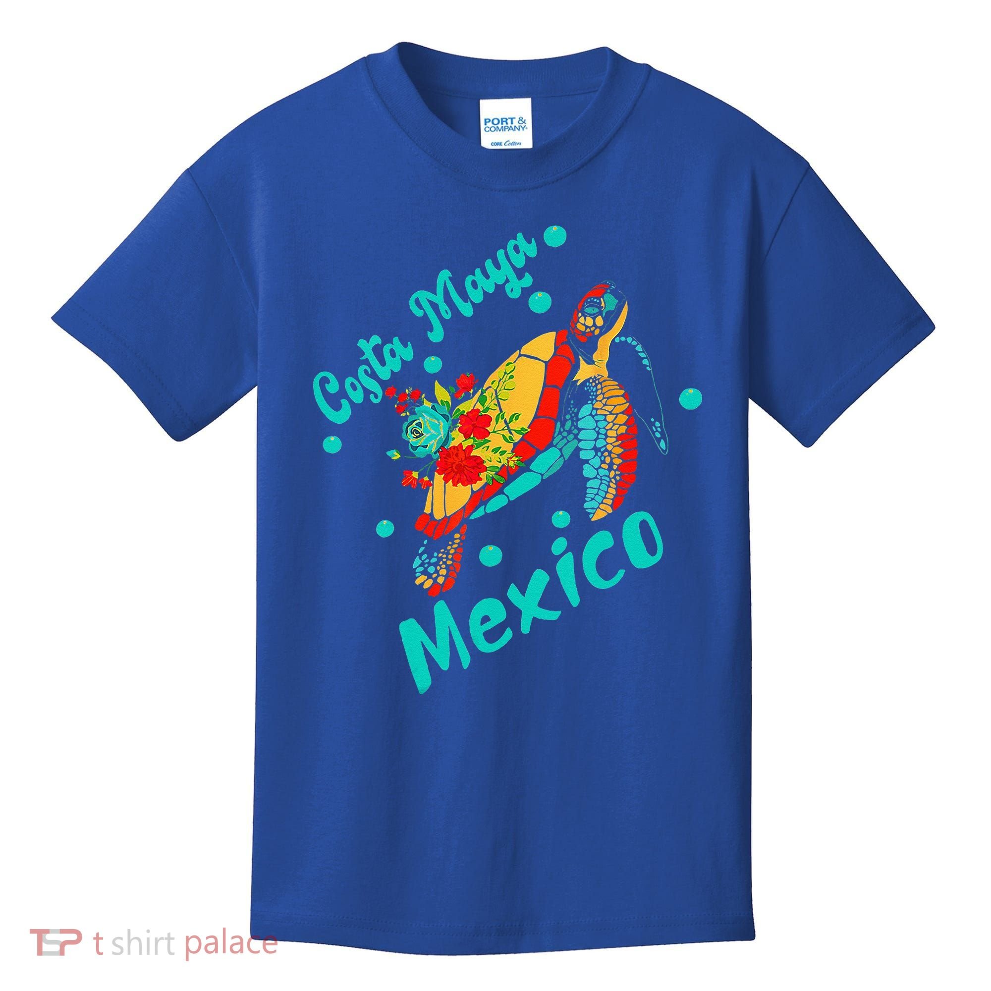 Costa Maya Mexico Turtle Sea Tropical Souvenir Travel Kids T-Shirt