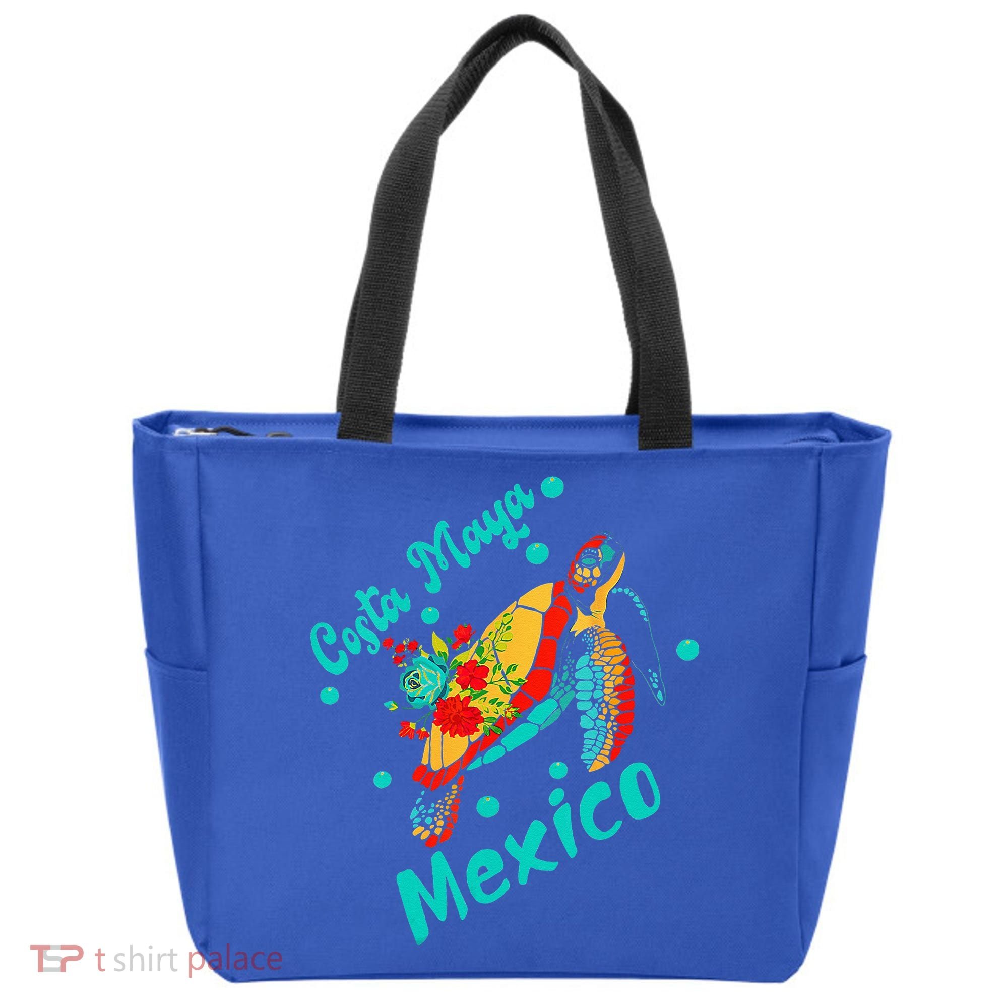 Costa Maya Mexico Turtle Sea Tropical Souvenir Travel Tote Bag