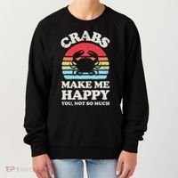 Crabs Make Me Happy Crab Sea Animal Seafood Lover Retro Men Women's Sweatshirt thumb 0