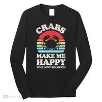 Crabs Make Me Happy Crab Sea Animal Seafood Lover Retro Men Long Sleeve Shirt thumb 0
