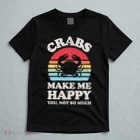 Crabs Make Me Happy Crab Sea Animal Seafood Lover Retro Men T-Shirt thumb 5