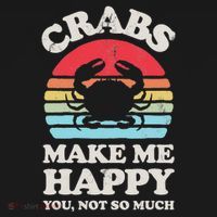 Crabs Make Me Happy Crab Sea Animal Seafood Lover Retro Men T-Shirt thumb 7