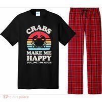 Crabs Make Me Happy Crab Sea Animal Seafood Lover Retro Men Pajama Set thumb 0