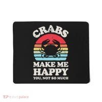 Crabs Make Me Happy Crab Sea Animal Seafood Lover Retro Men Mousepad thumb 0