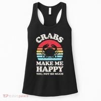 Crabs Make Me Happy Crab Sea Animal Seafood Lover Retro Men Women's Tank Top thumb 0