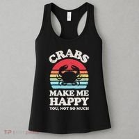 Crabs Make Me Happy Crab Sea Animal Seafood Lover Retro Men Women's Tank Top thumb 3