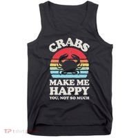 Crabs Make Me Happy Crab Sea Animal Seafood Lover Retro Men Tank Top thumb 0