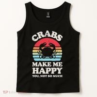 Crabs Make Me Happy Crab Sea Animal Seafood Lover Retro Men Tank Top thumb 2