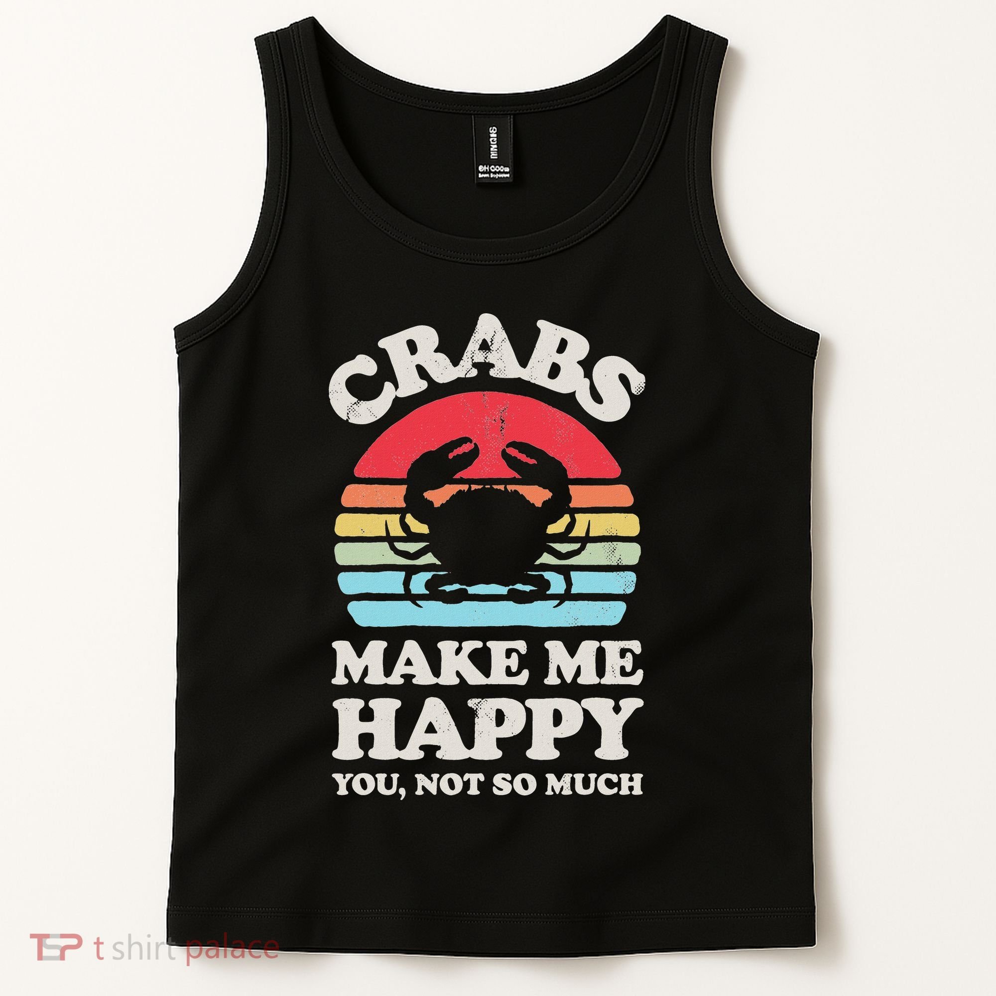Crabs Make Me Happy Crab Sea Animal Seafood Lover Retro Men Tank Top
