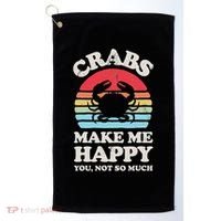 Crabs Make Me Happy Crab Sea Animal Seafood Lover Retro Men Golf Towel thumb 0
