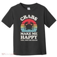 Crabs Make Me Happy Crab Sea Animal Seafood Lover Retro Men Toddler T-Shirt thumb 0