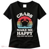 Crabs Make Me Happy Crab Sea Animal Seafood Lover Retro Men Women's T-Shirt thumb 0