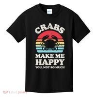 Crabs Make Me Happy Crab Sea Animal Seafood Lover Retro Men Kids T-Shirt thumb 0