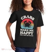 Crabs Make Me Happy Crab Sea Animal Seafood Lover Retro Men Kids T-Shirt thumb 2