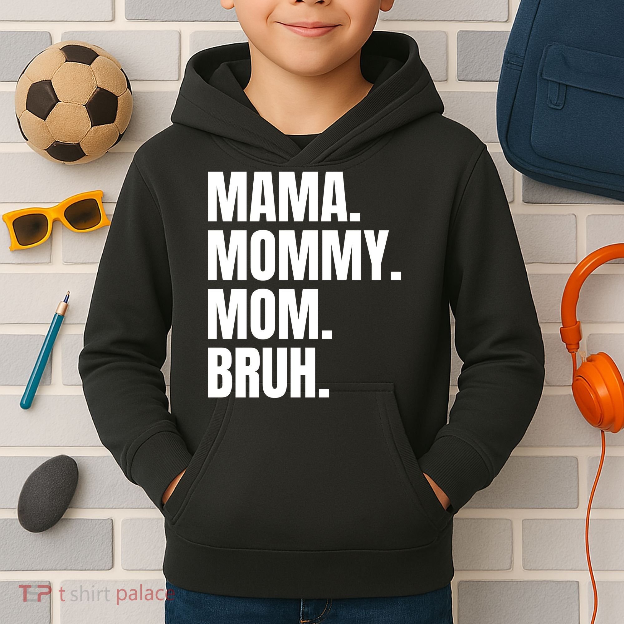 Classic Mama Mommy Mom Bruh Meme Kids Hoodie