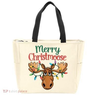 Christmas Moose Merry Christmoose Tote Bag