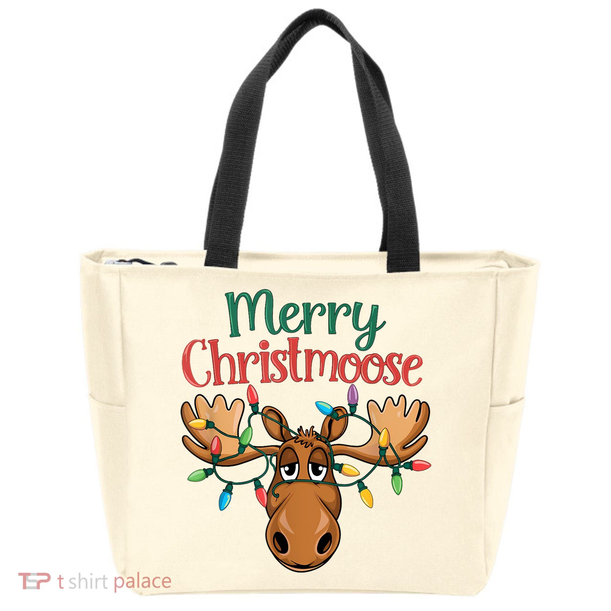 Christmas Moose Merry Christmoose Tote Bag