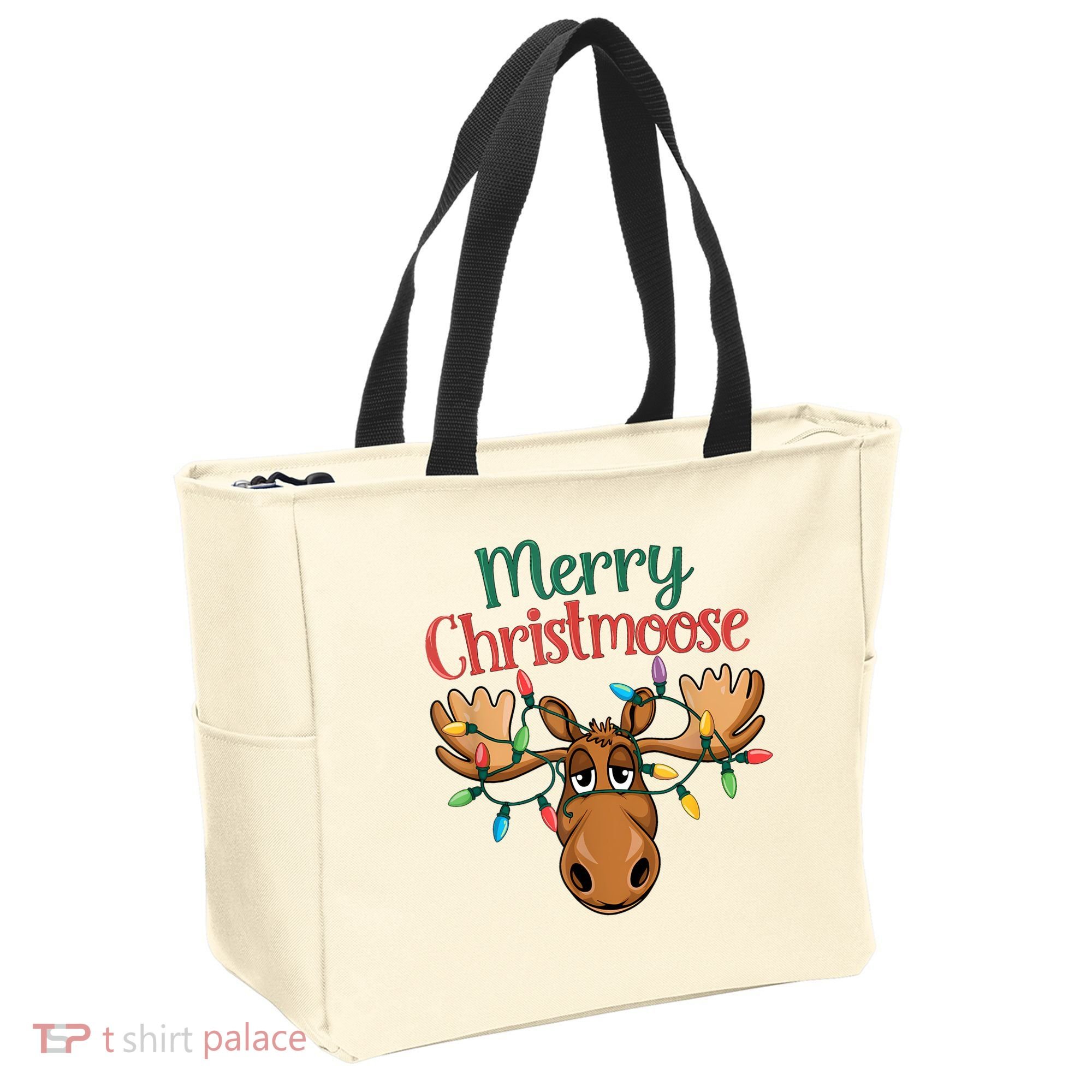 Christmas Moose Merry Christmoose Tote Bag