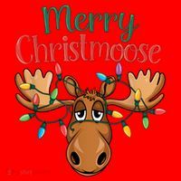 Christmas Moose Merry Christmoose Santa Hat thumb 1
