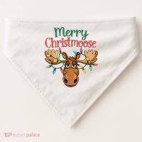 Christmas Moose Merry Christmoose USA-Made Doggie Bandana thumb 0
