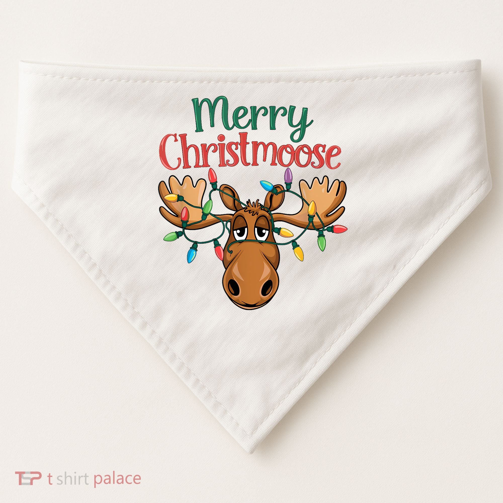 Christmas Moose Merry Christmoose USA-Made Doggie Bandana
