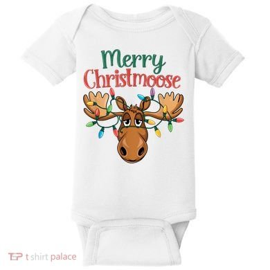 Christmas Moose Merry Christmoose Baby Bodysuit