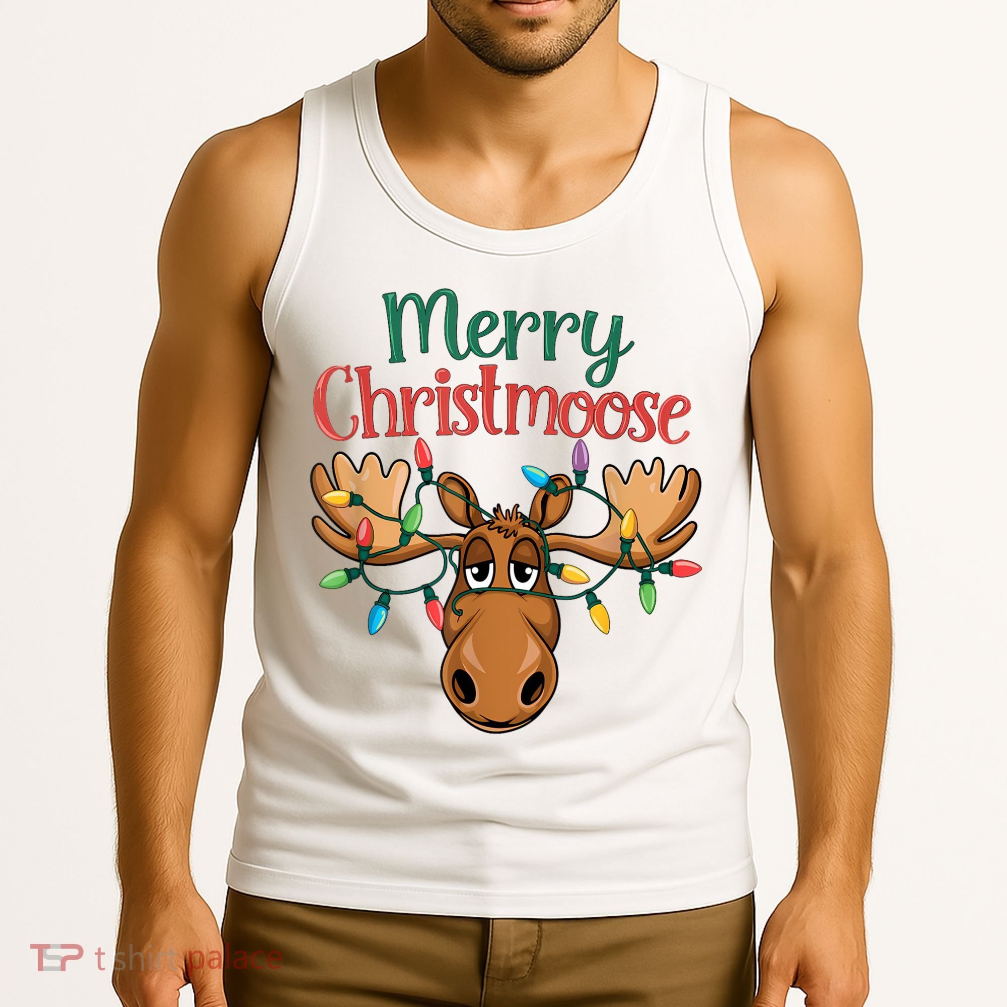 Christmas Moose Merry Christmoose Tank Top