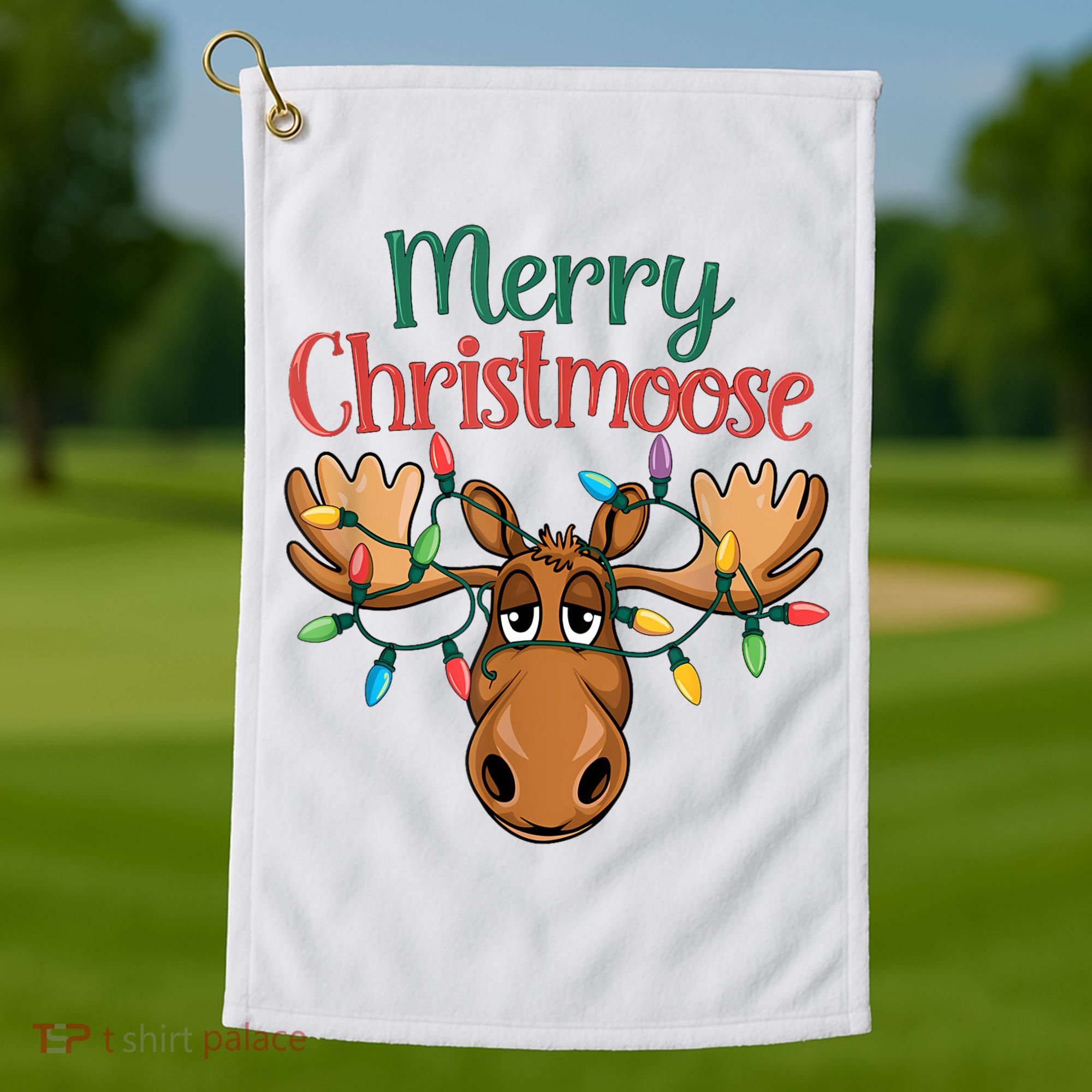 Christmas Moose Merry Christmoose Golf Towel