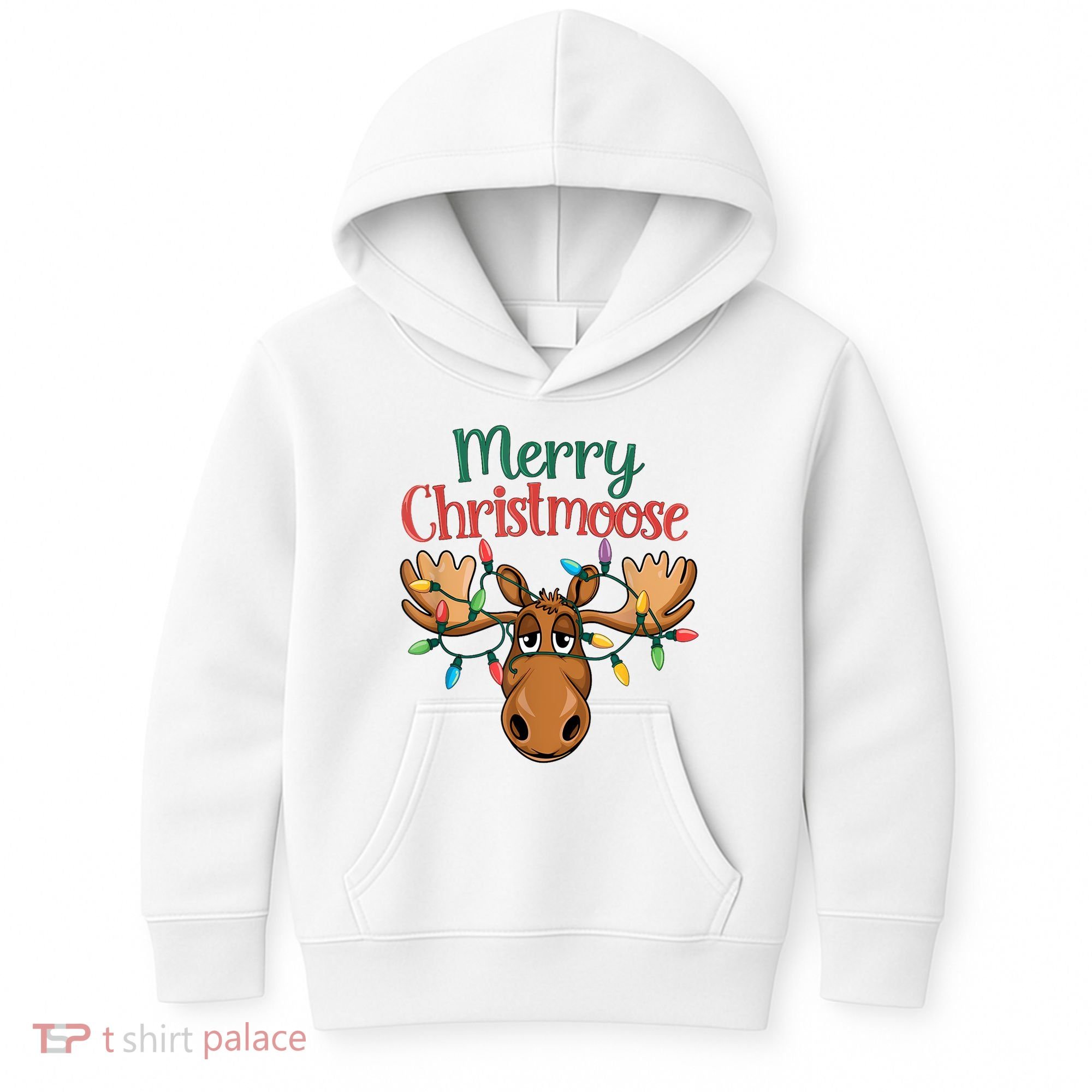 Christmas Moose Merry Christmoose Kids Hoodie