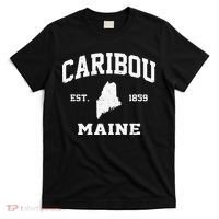 Caribou Maine ME Vintage State Athletic Style T-Shirt thumb 0
