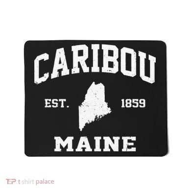 Caribou Maine ME Vintage State Athletic Style Mousepad